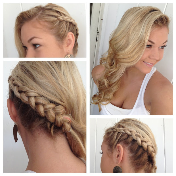 side swept french braid hairstyle