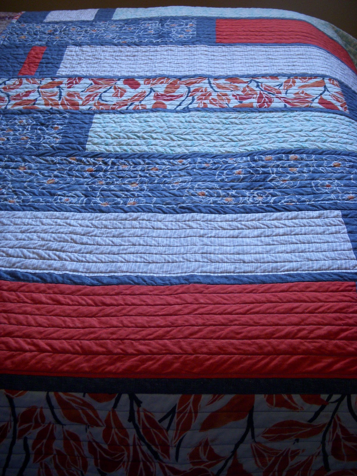 Crafted by KatieB Blue and Orange Quilt