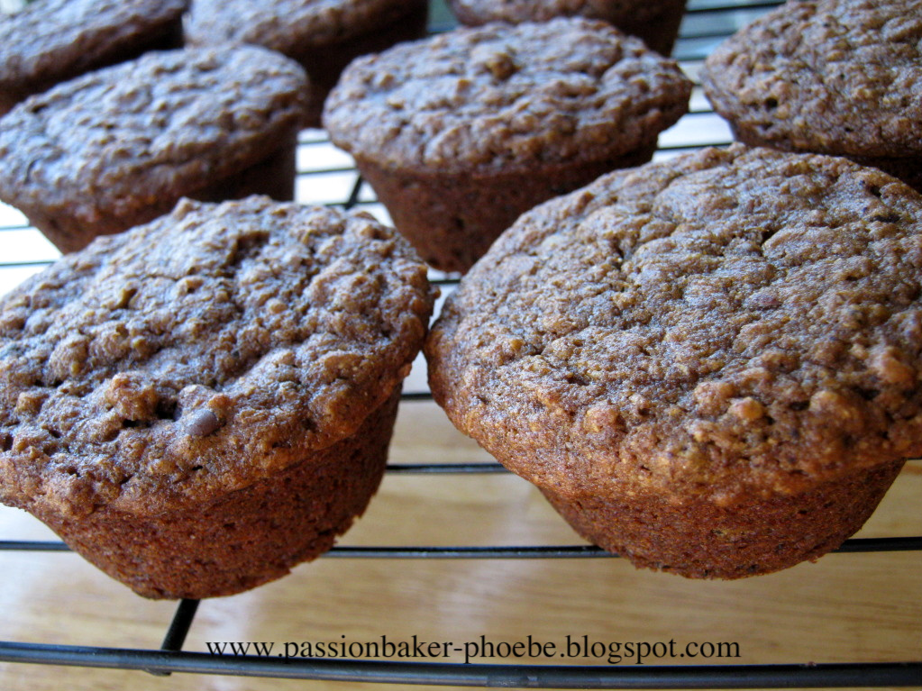 More Than Bread Whole Wheat Chocolate Muffins with Oats and Ground