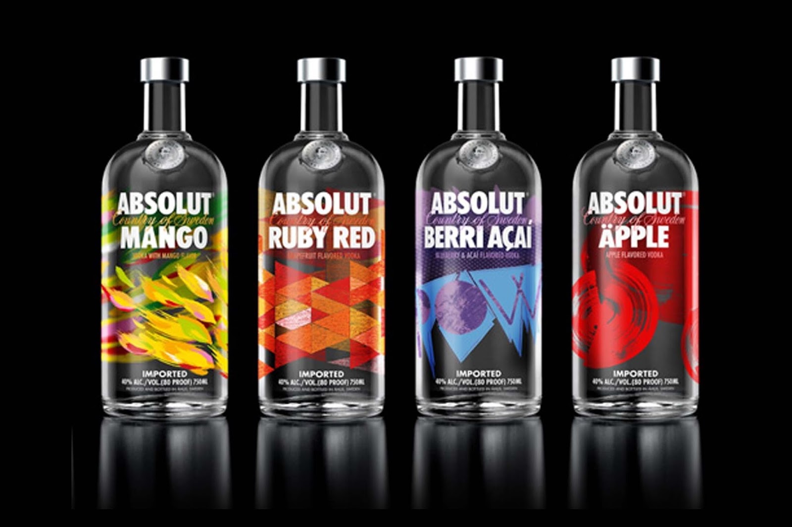 Nuevos diseños de Absolut para sus vodkas de sabores