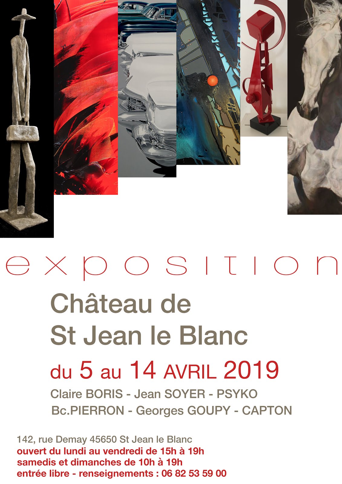 SAINT JEAN LE BLANC (45) : CAPTON, PSYKO, CLAIRE BORIS, SOYER, GOUPY ET BC. PIERRON AU CHATEAU