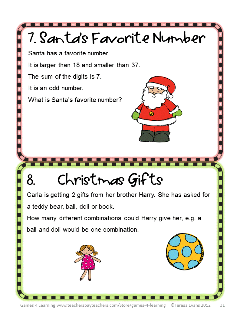 Fun Games 4 Learning: Christmas Math Games