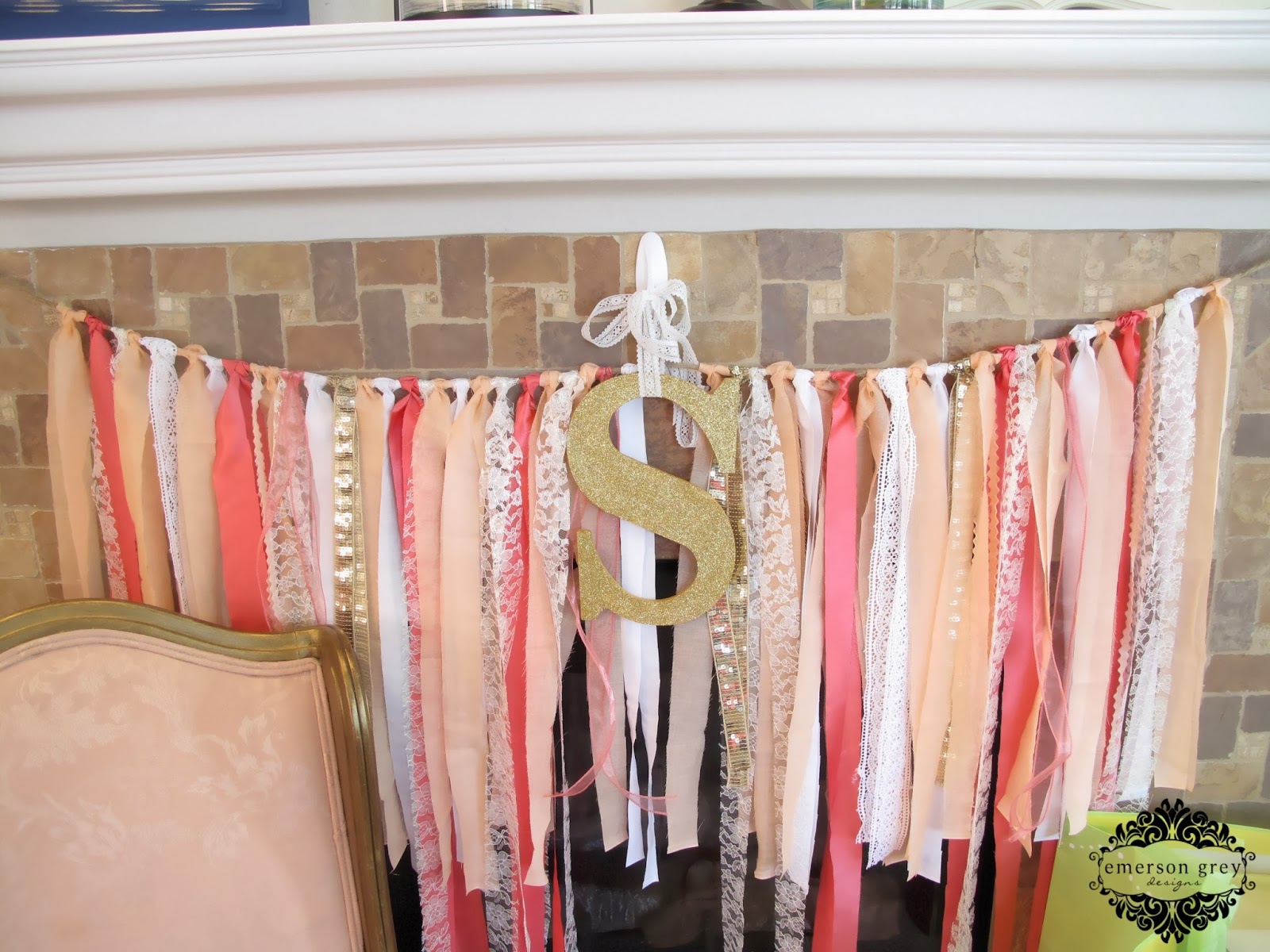 Emerson Grey Designs Edesign interior stylist DIY ribbon swag