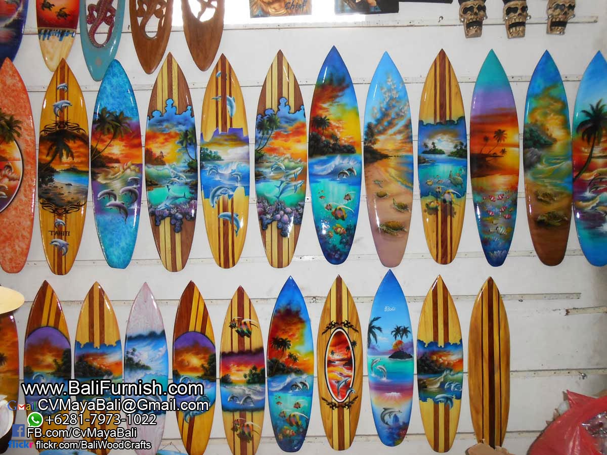 Airbrush Surfboards Wood Decorations from Bali Indonesia Bali Crafts