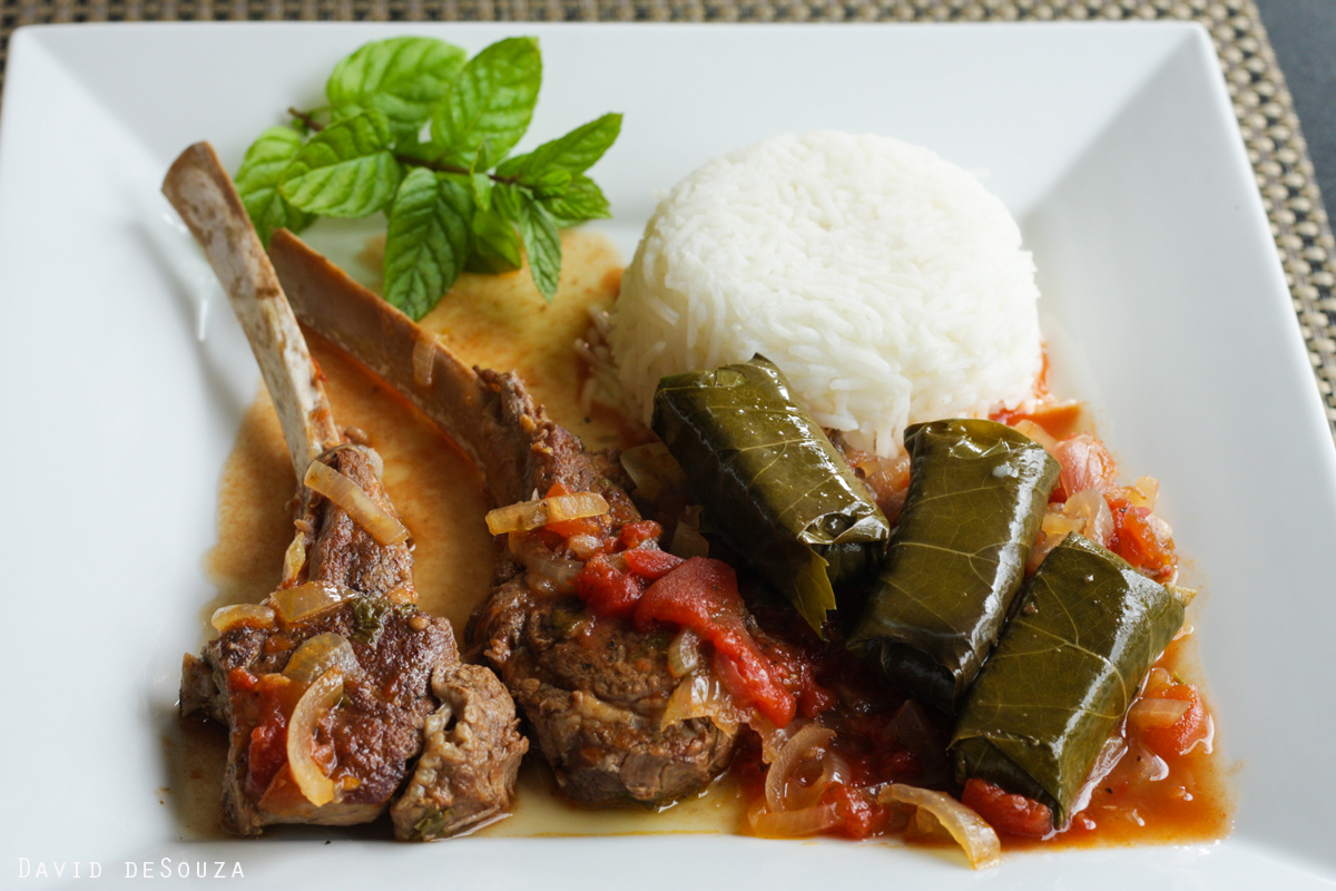 Lamb chops braised in lemon juice DAVID