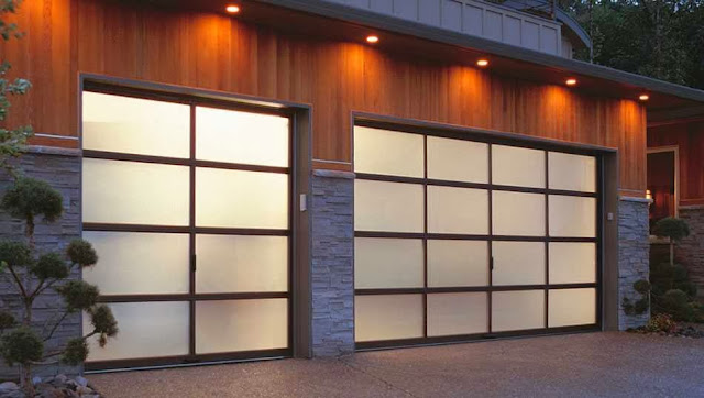 luxury modern glass garage door