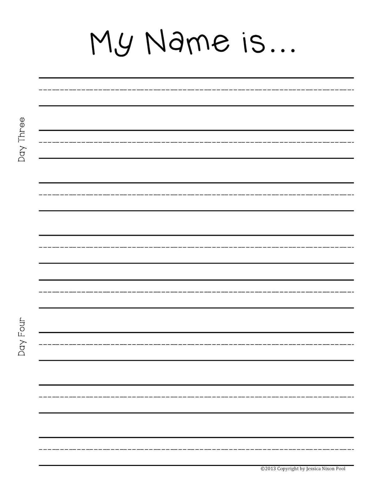 kindergarten practice writing sheets