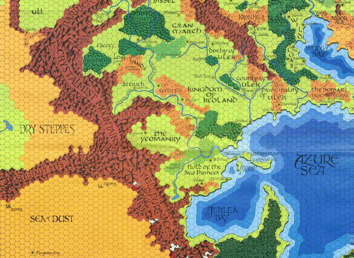 le château de greyhawk Cartographie du monde de Faucongris