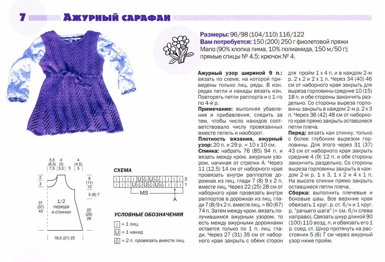 Вяжем детям сарафан спицами Вяжем детям сарафан спицами