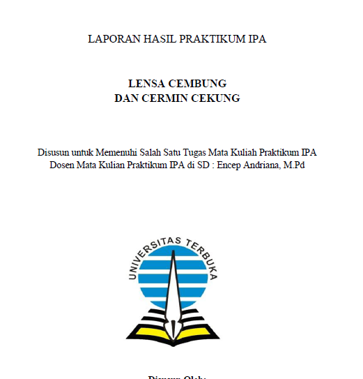 Contoh Laporan Praktikum Ipa Lensa Cembung Dan Cermin