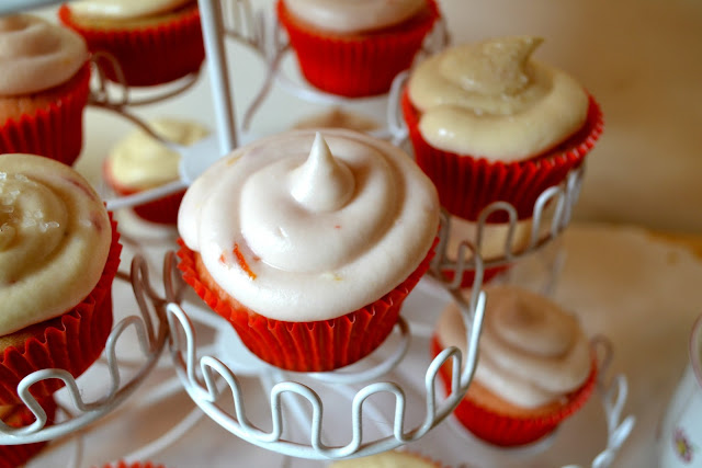 Blood Orange Cupcakes tea party, diy, baking, cupcakes, fleur d'elise, cream cheese frosting, blood orange