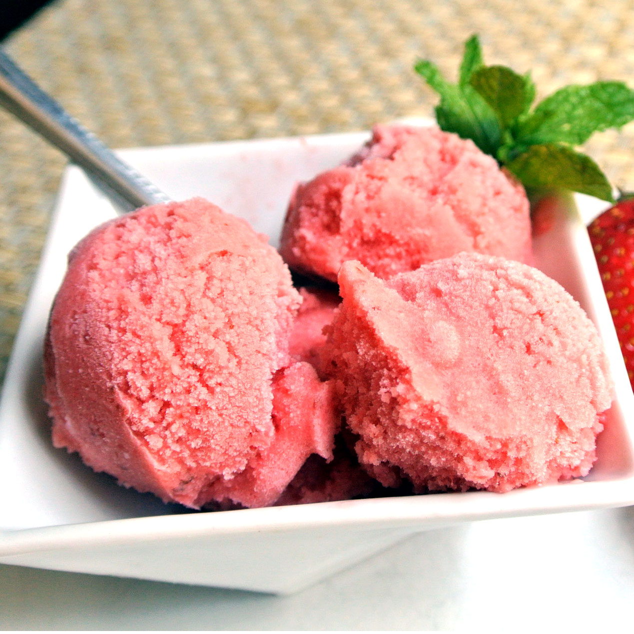 Mom, What's For Dinner? Vegan Strawberry Sorbet