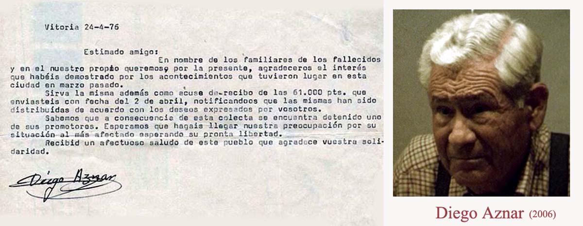 Carta de Diego Aznar, pare de Francisco Aznar
