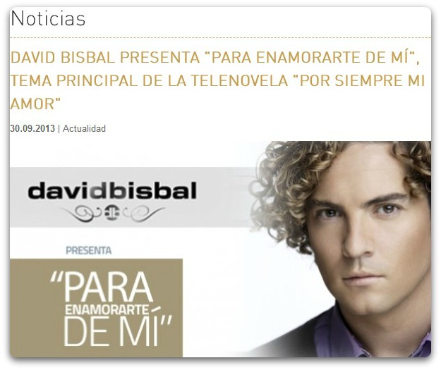 David Bisbal, Para Enamorarte de Mi, Por Siempre Mi Amor, Televisa, mexico