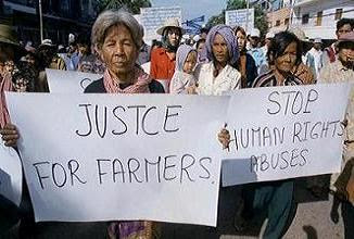 Forced evictions protesters in Phnom Penh demanded fair Justice and stop Human Rights abuse.