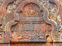 Burning Khandava made way for Delhi - detail from Cambodian temple Interestingly the Cambodians see themselves as descended from an Indian prince and a Naga princess