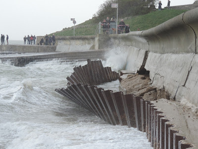 southsea battlements sea wall damages