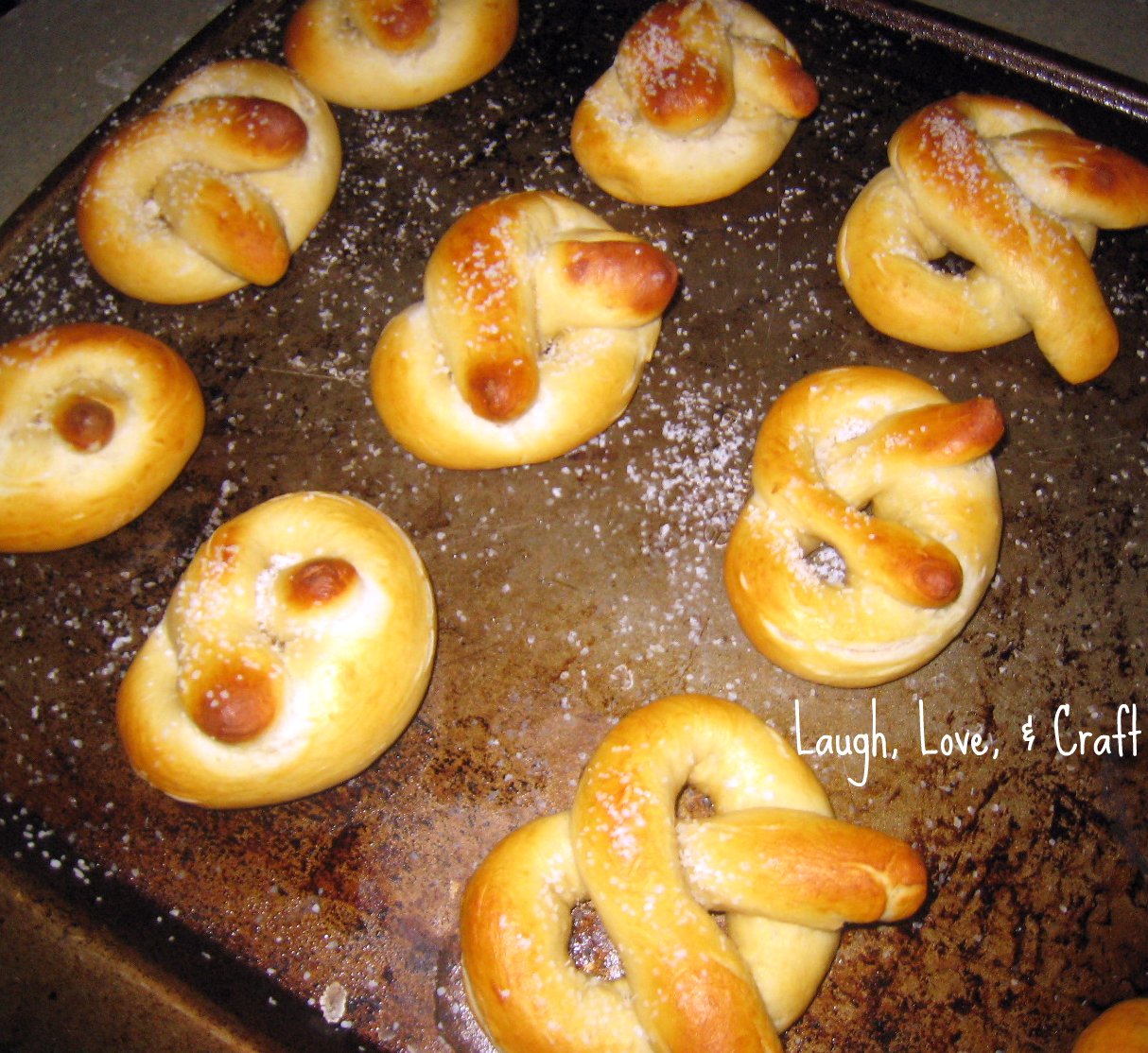 Laugh, Love, and Craft Manic Monday Recipe Giant Soft Pretzels With
