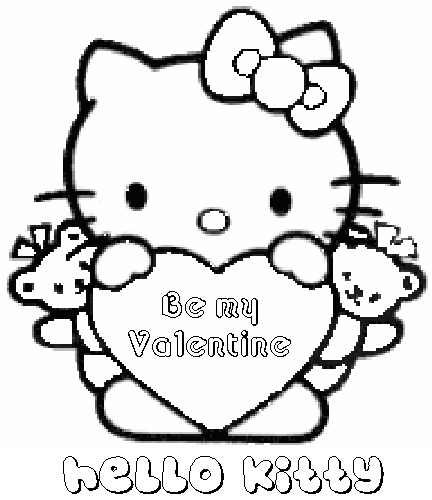 Hello Kitty Valentine's Coloring Pages