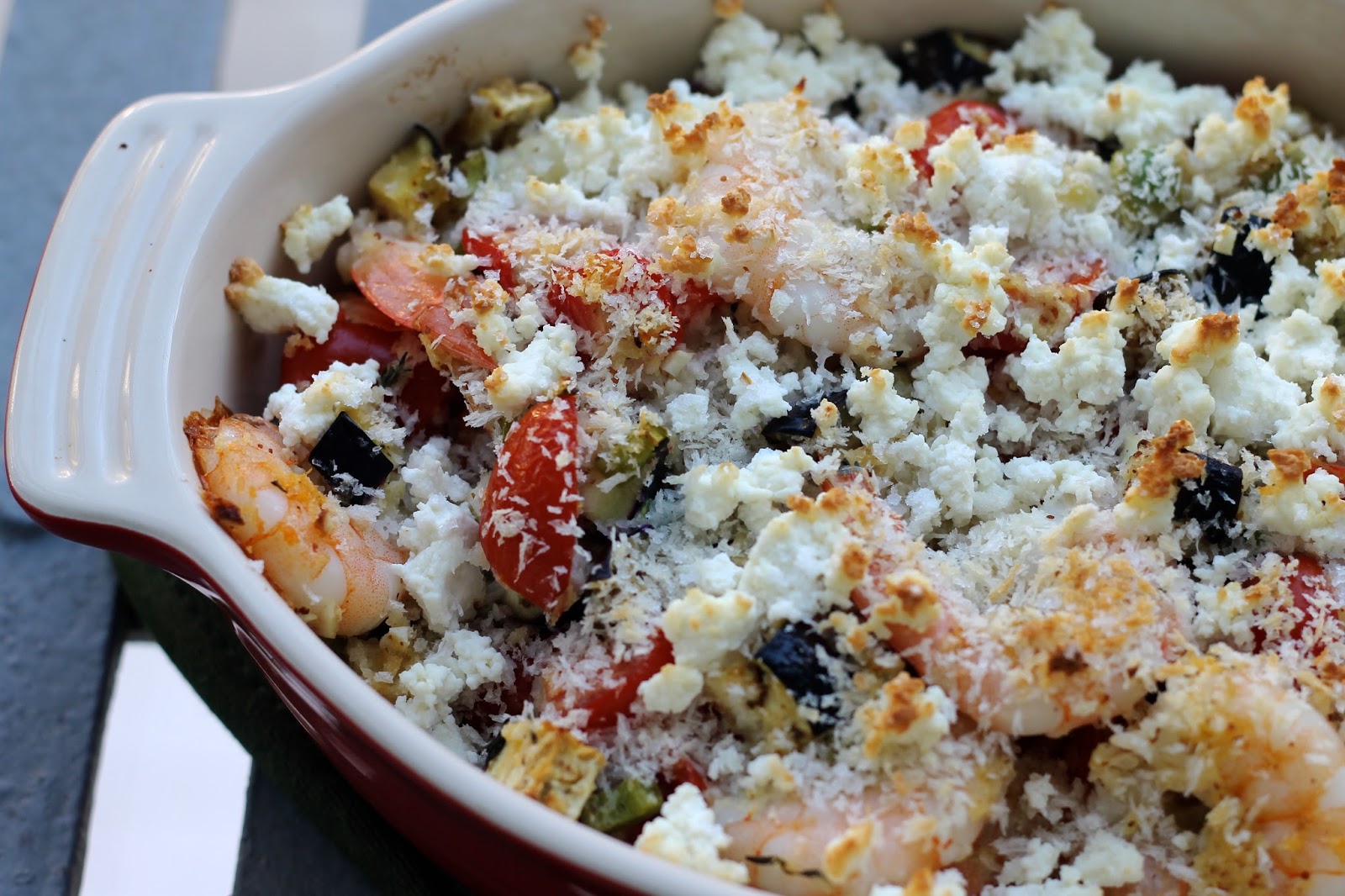 Honeymoon on the Mind Baked Greek Shrimp