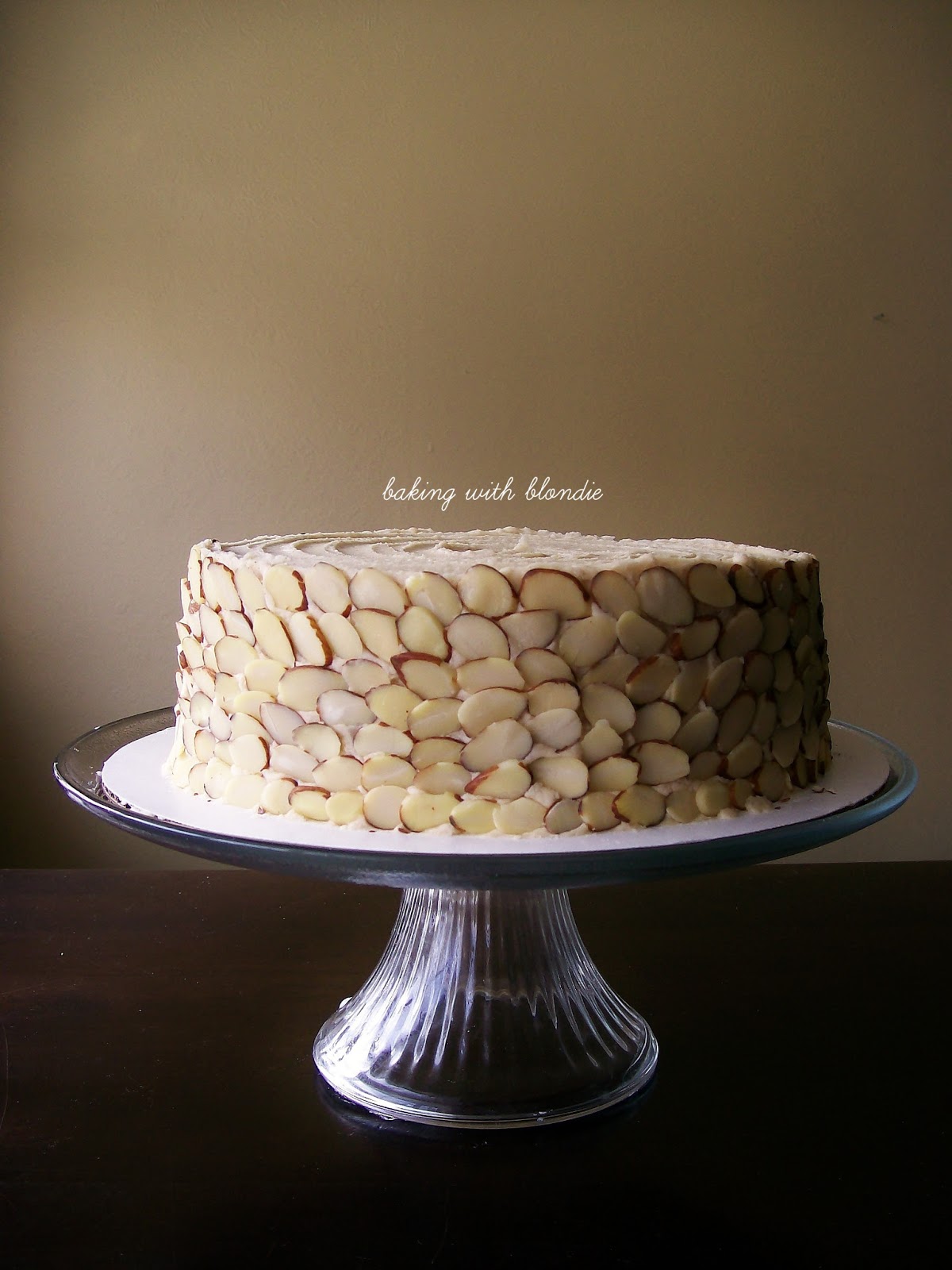 Pear Almond Cake with Cinnamon Brown Sugar Buttercream