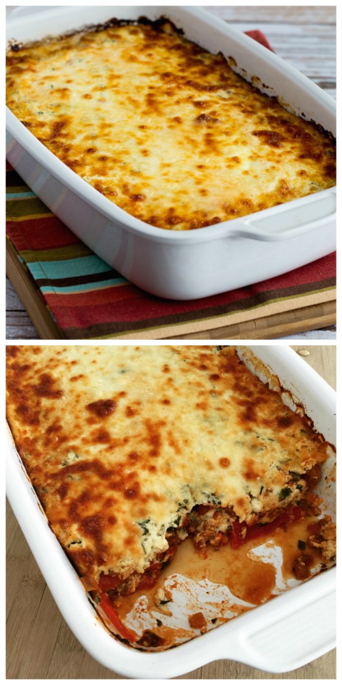 LowCarb Sausage and Roasted Peppers Mock Lasagna Casserole (Video