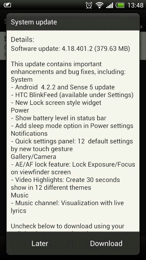 HTC One X gets updated Android 4.2.2 in Europe and gets Sense UI 5 alongwith BlinkFeed and other feature