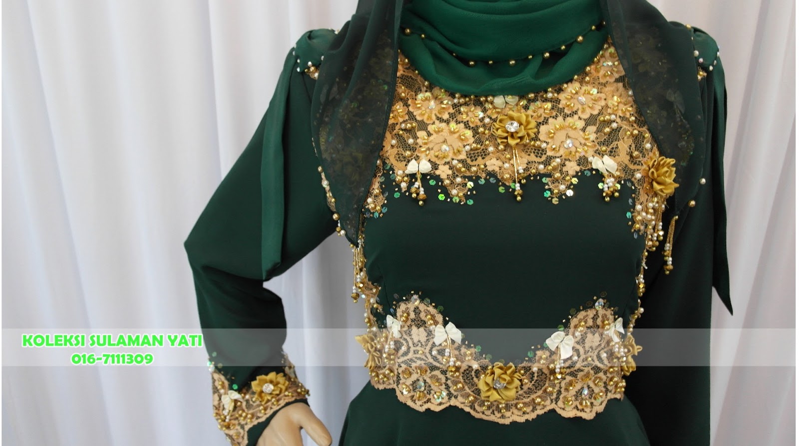 contoh baju pengantin muslimah peplum