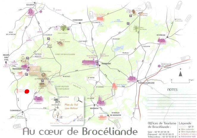 Plan de la forêt de Brocéliande
