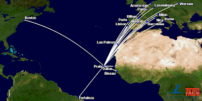 TACV Route Network (GreatCircleMapper) TACV Route Network