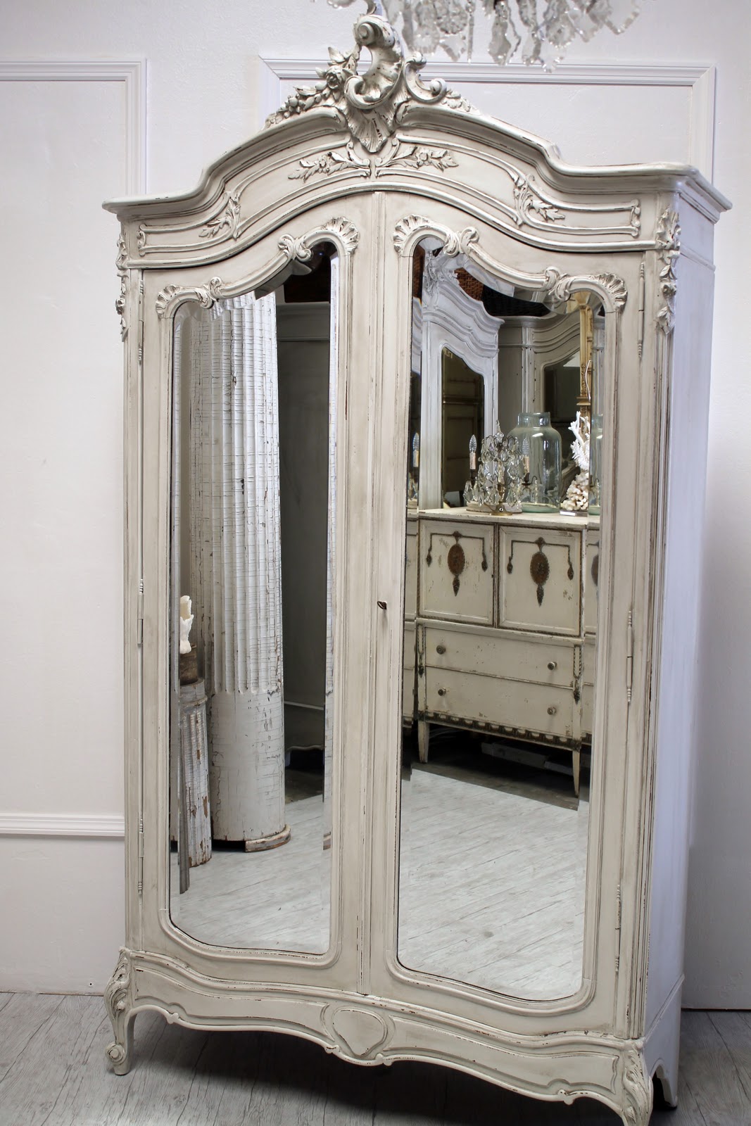 Full Bloom Cottage French Armoires, Farm Tables, Ruffle Slip Covers