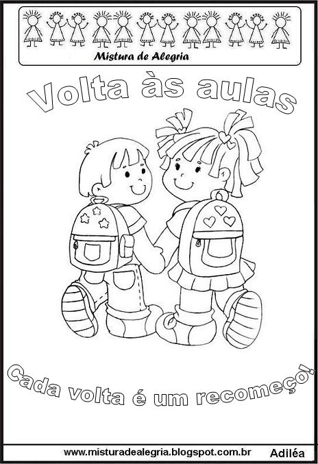 DESENHOS PARA COLORIR PROJETO VOLTA AS AULAS