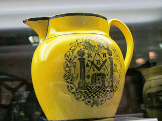 Freemason, jug, yellow, masonic merchandise