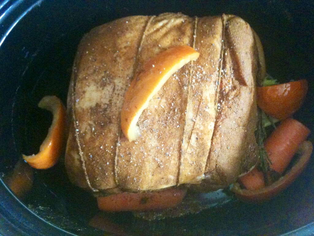 how to eat properly slow cooked pork with ras al hanout, rosemary and