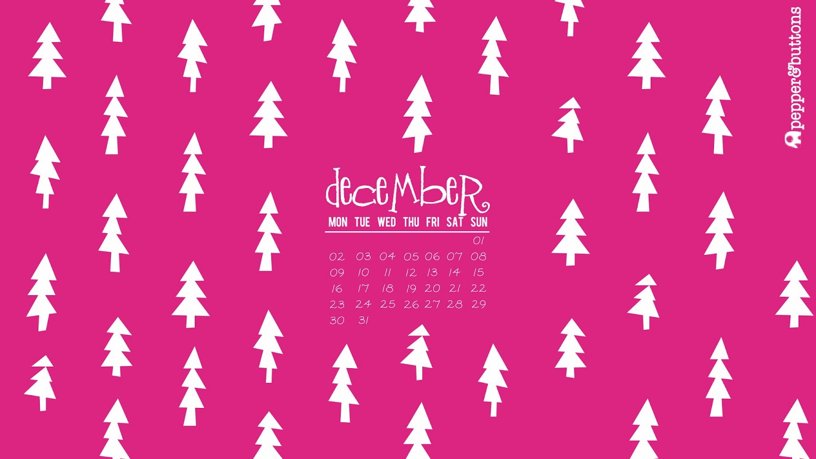Pepper and Buttons: december 2013 free desktop calendar
