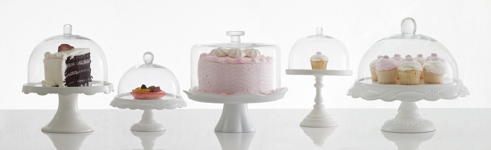 White Pedestals Pedestal Cake Domes
