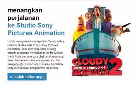 film animasi 3D, Cloudy with a Chance of Meatballs 2 yang dibuat oleh Sony Pictures Animation. film animasi 3D, Cloudy with a Chance of Meatballs 2 yang dibuat oleh Sony Pictures Animation.
