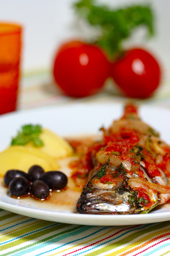 Five Quarters of the Orange Roasted Atlantic horse mackerel