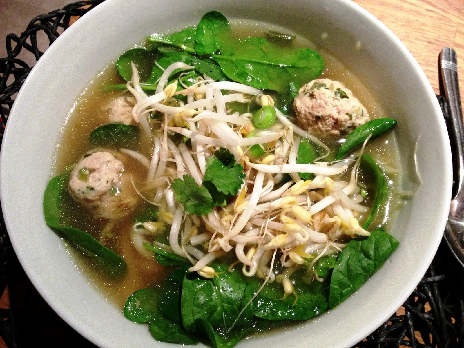 Simple Sonia My Faux Pho Vietnamese Chicken Meatball & Noodle Soup
