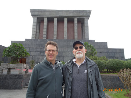 In front of mausoleum