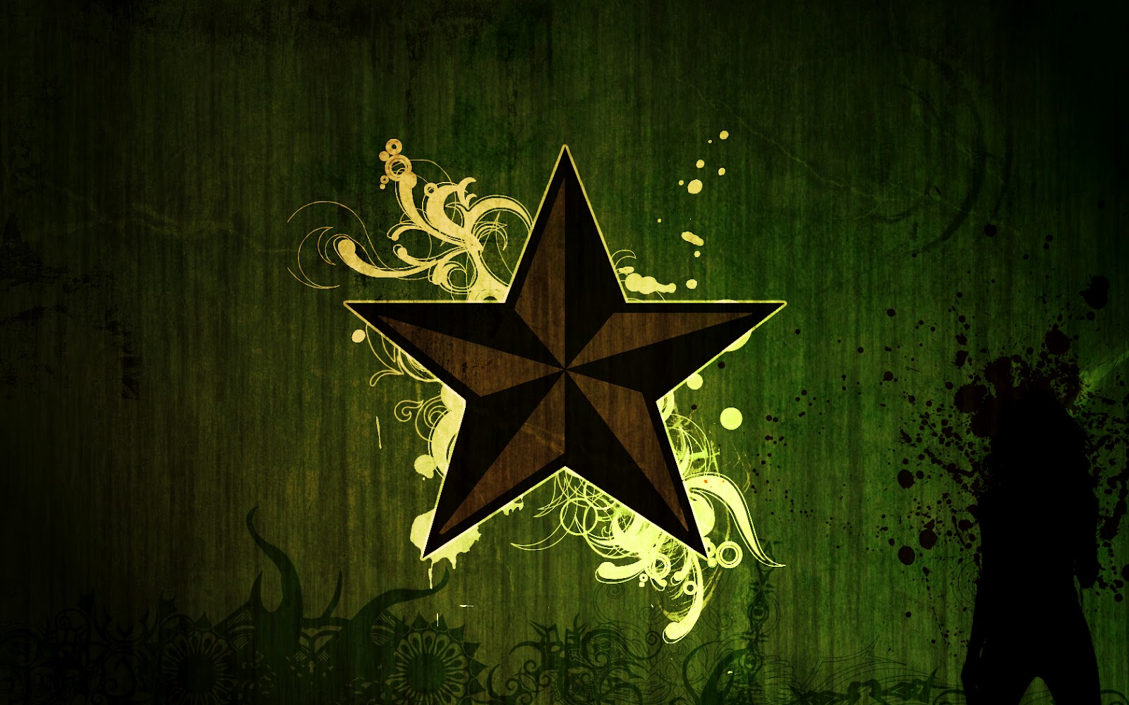 Abstract Green Star Background Wallpaper | Abstract Graphic Wallpaper