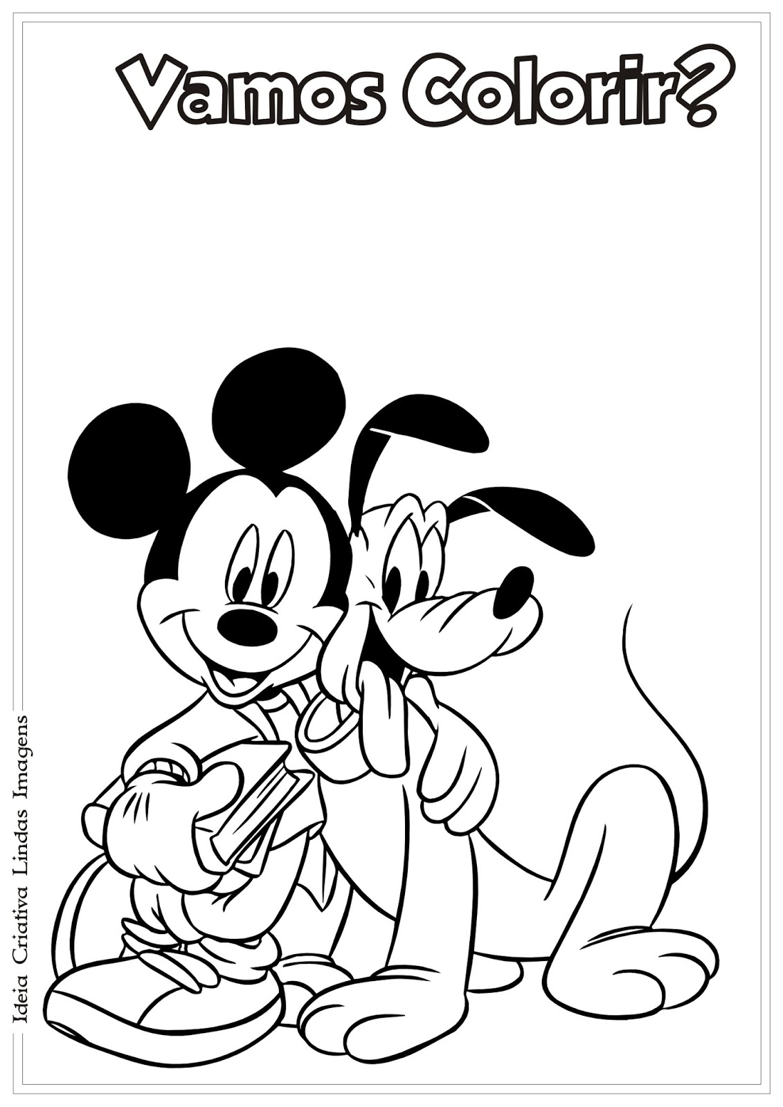 desenho mickey e pluto para colorir