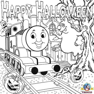 Thomas Halloween Coloring Pages