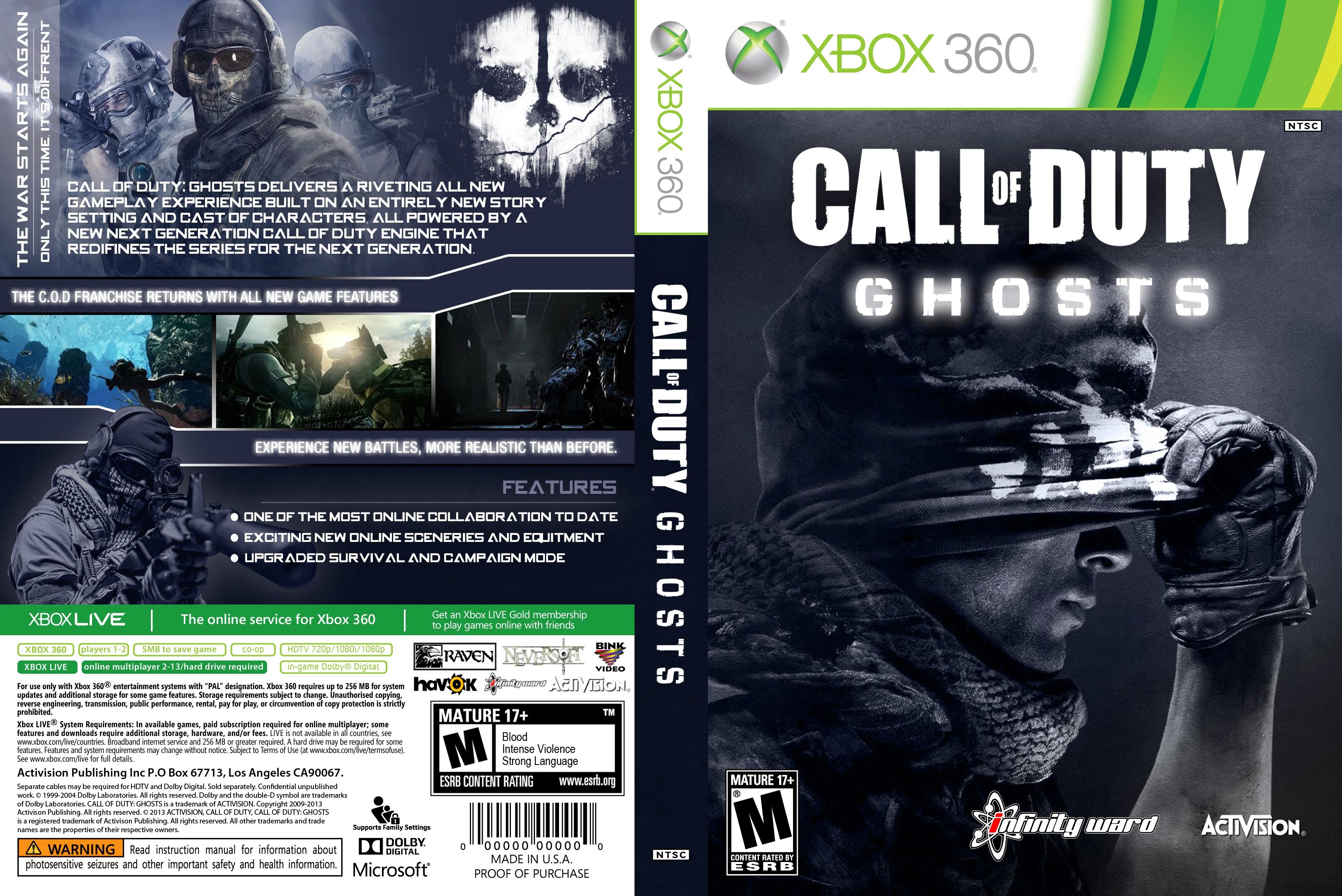 Capa Call Of Duty Ghosts Xbox 360 ~ Gamecover | Download de capas para ...