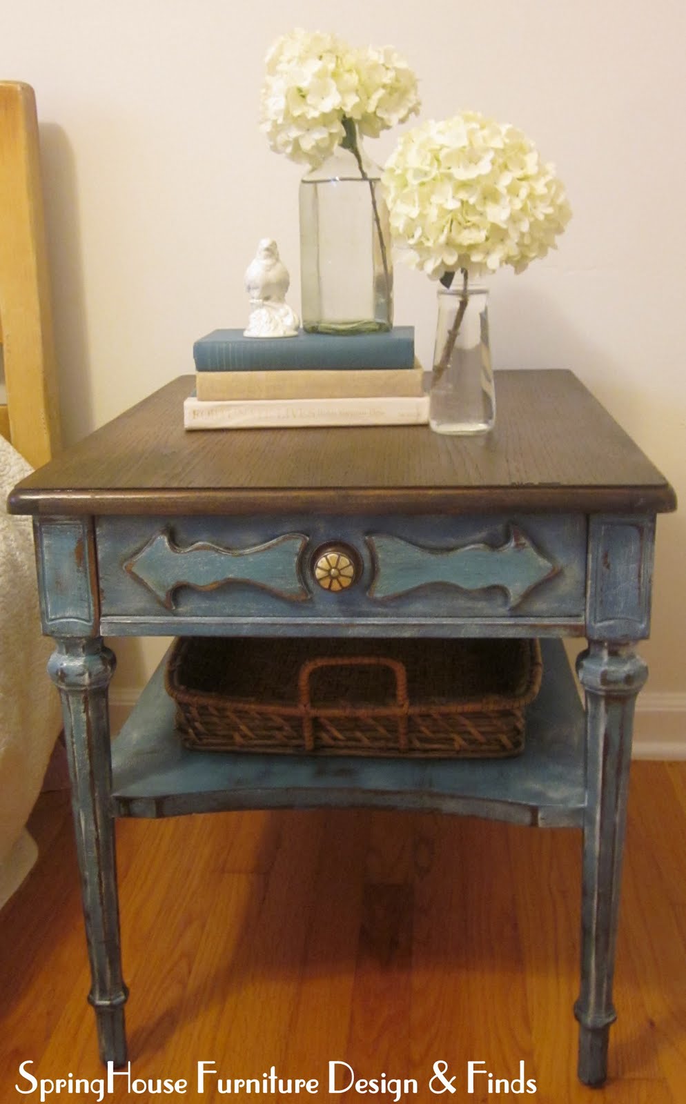 She Endeavors Peacock Blue Table