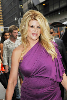 Kirstie Alley makes a bold statement in a fuchshia dress as she arrives at CBS Studios for a 