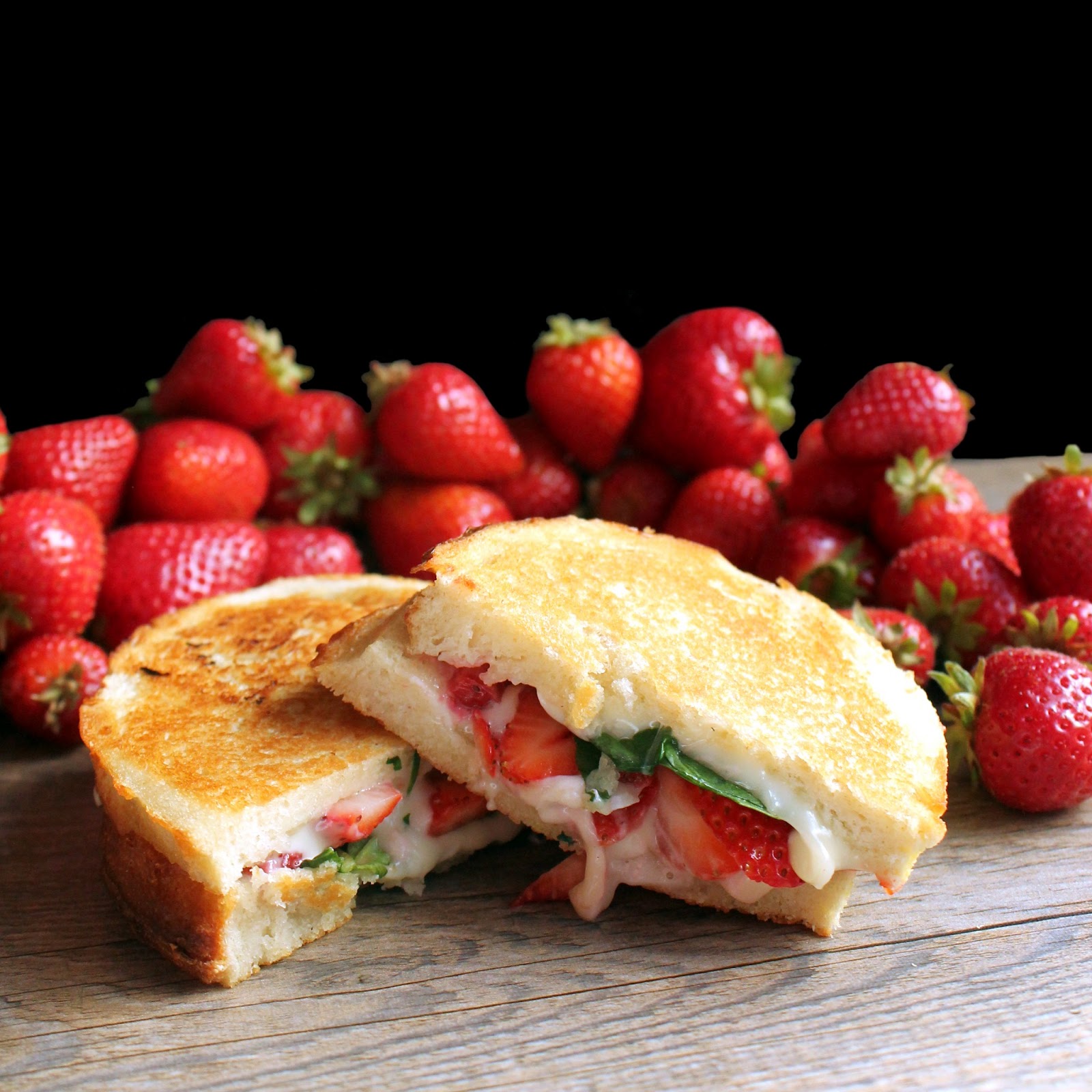 Strawberry and Basil Grilled Cheese with StrawberryChipotle Dipping