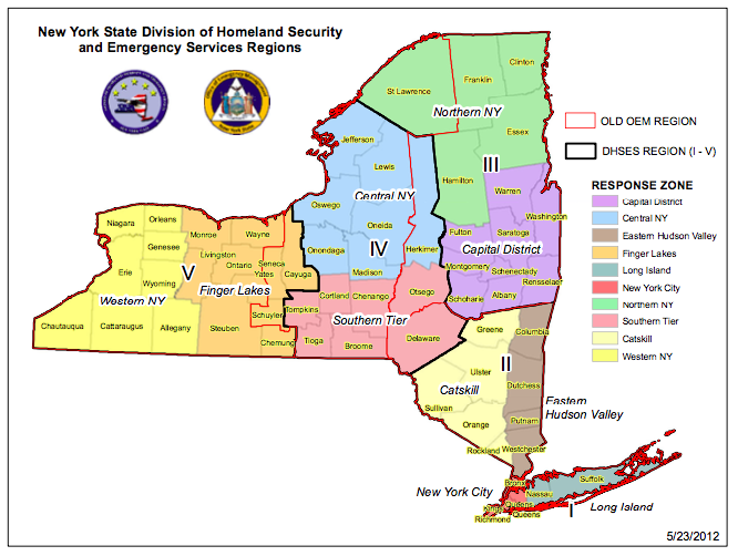 NYS regional map as defined by DHS