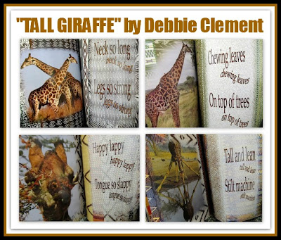 photo of: "Tall Giraffe" picture book illustrations, text by Debbie Clement