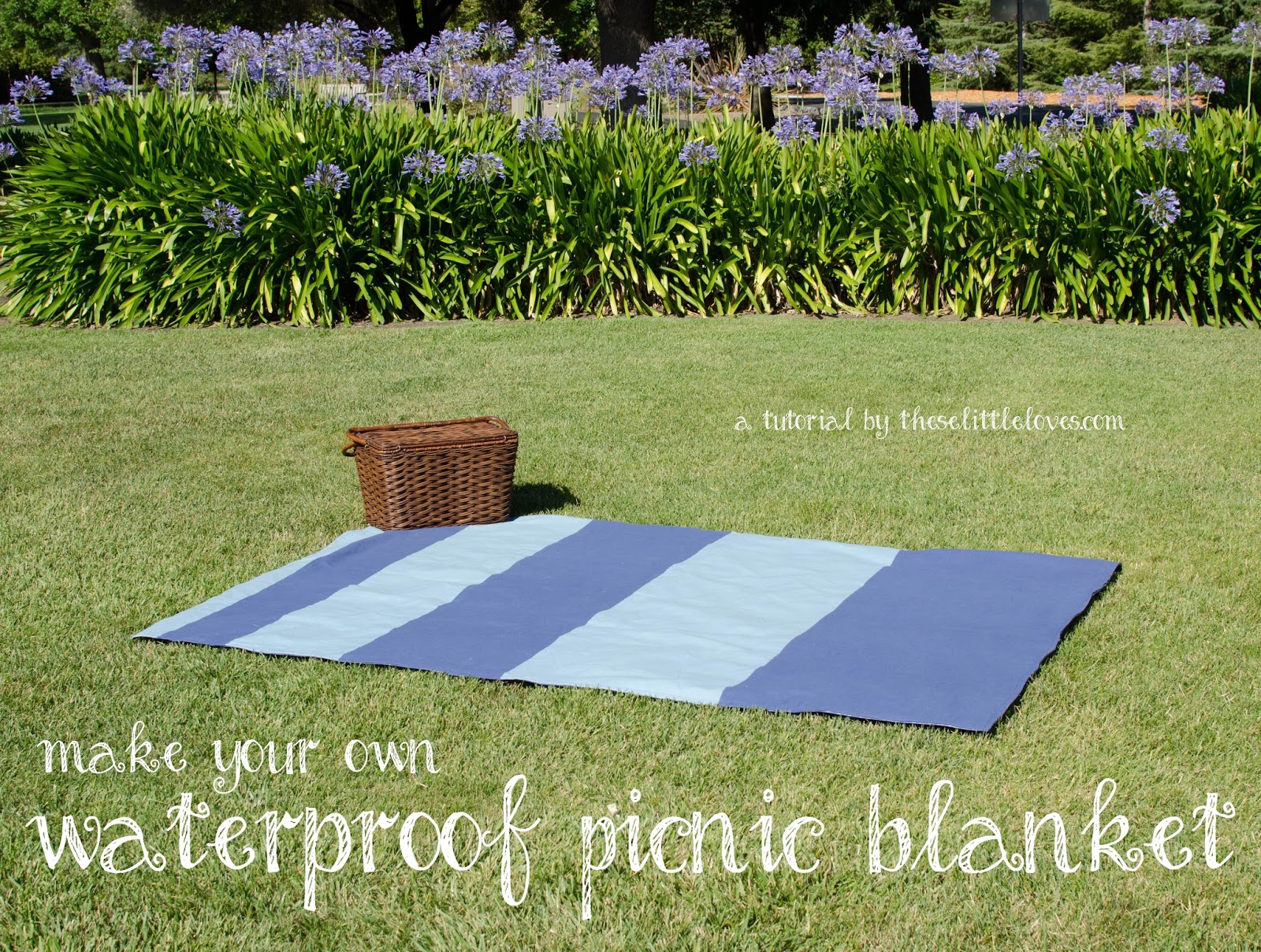 Waterproof Picnic Blanket and Handle Wrap A Tutorial TheseLittleLoves gifting